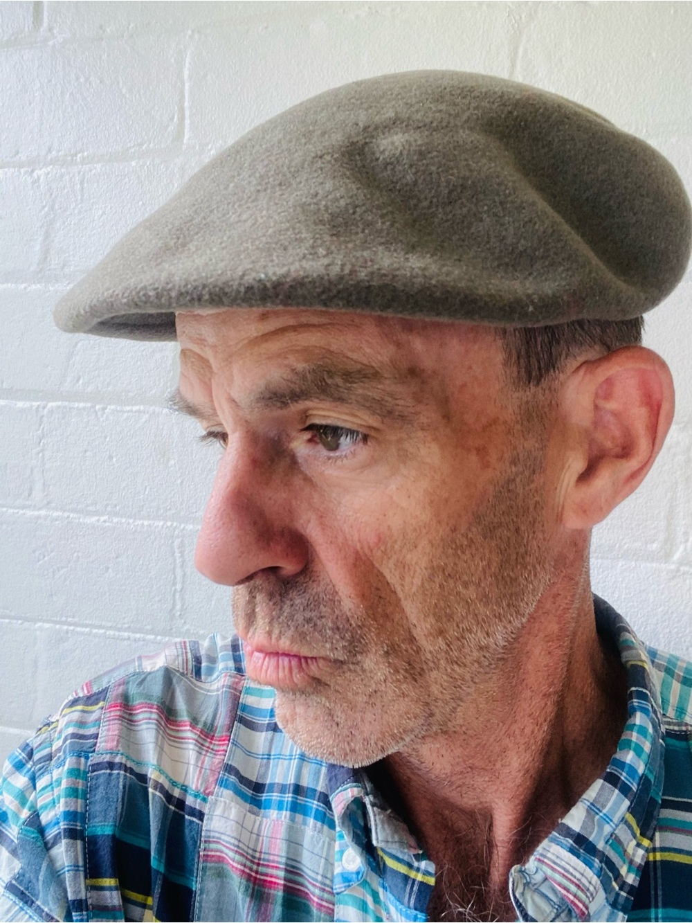 Wool Kangol Driver Cap in Olive Gray Made In England M